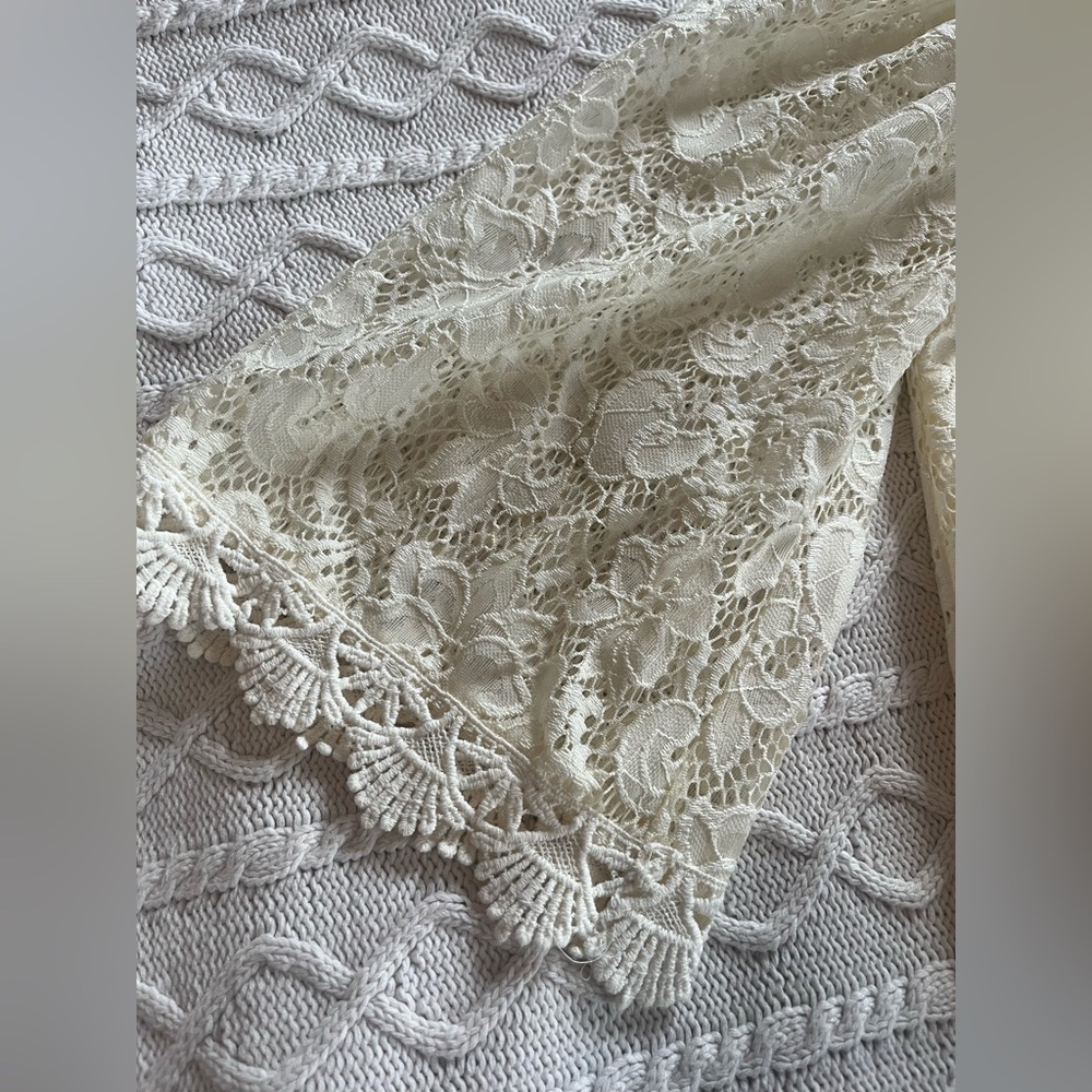 Umgee Designer Elegant Cream Lace Women's Mini Dress Size Small - Picture 12 of 16
